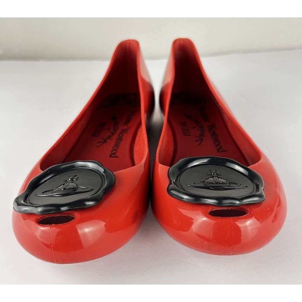 Vivienne Westwood Anglomania + Melissa Ballet Flats Red Size 7 jelly Orb Y2k - Picture 3 of 8